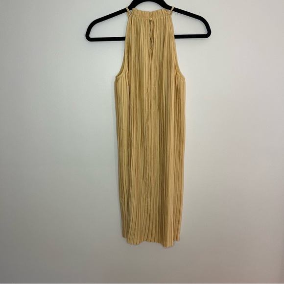 Banana Republic NWT Yellow Pleated Mini Dress Halter Neck - Picture 10 of 11